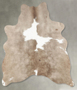 Taupe Medium Brazilian Cowhide Rug 5'0"H x 4'4"W #B30692 by Hudson Hides