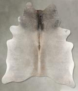 Grey with Beige Medium Brazilian Cowhide Rug 6'0"H x 4'11"W #B30694 by Hudson Hides
