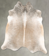 Grey with Beige Large Brazilian Cowhide Rug 6'6"H x 5'9"W #B30699 by Hudson Hides