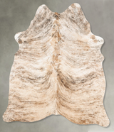 Light Brindle Large Brazilian Cowhide Rug 6'2"H x 5'1"W #B30705 by Hudson Hides