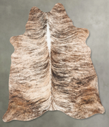 Light Brindle Large Brazilian Cowhide Rug 6'9"H x 5'9"W #B30708 by Hudson Hides