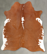 Brown and White Regular Medium Brazilian Cowhide Rug 5'9"H x 5'0"W #B30732 by Hudson Hides