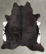 Solid Black XX-Large Brazilian Cowhide Rug 8'2"H x 7'0"W #B30738 by Hudson Hides