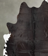 Solid Black XX-Large Brazilian Cowhide Rug 8'2"H x 7'0"W #B30738 by Hudson Hides