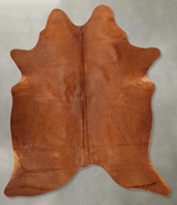 Solid Brown X-Large Brazilian Cowhide Rug 7'2"H x 5'10"W #B30743 by Hudson Hides