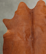 Solid Brown X-Large Brazilian Cowhide Rug 7'2"H x 5'10"W #B30743 by Hudson Hides