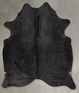 Solid Black Large Brazilian Cowhide Rug 6'6"H x 5'5"W #B30749 by Hudson Hides