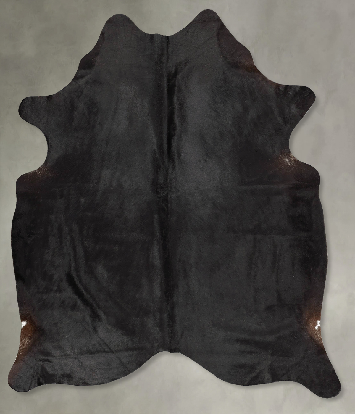 Solid Black Cowhide Rug #B30749