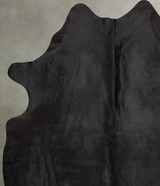 Solid Black Large Brazilian Cowhide Rug 6'6"H x 5'5"W #B30749 by Hudson Hides