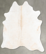 Ivory with Beige XX-Large Brazilian Cowhide Rug 7'10"H x 6'8"W #B30752 by Hudson Hides