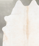 Ivory with Beige XX-Large Brazilian Cowhide Rug 7'10"H x 6'8"W #B30752 by Hudson Hides