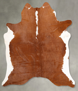 Brown and White Regular XX-Large Brazilian Cowhide Rug 7'9"H x 6'7"W #B30757 by Hudson Hides