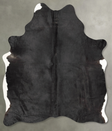 Solid Black Large Brazilian Cowhide Rug 7'3"H x 5'5"W #B30762 by Hudson Hides