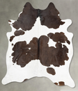 Chocolate and White XX-Large Brazilian Cowhide Rug 8'0"H x 6'7"W #B30774 by Hudson Hides