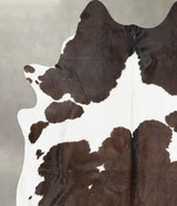 Chocolate and White XX-Large Brazilian Cowhide Rug 8'0"H x 6'7"W #B30774 by Hudson Hides