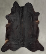 Solid Black XX-Large Brazilian Cowhide Rug 8'4"H x 6'9"W #B30781 by Hudson Hides