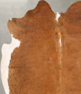 Brown and White Regular X-Large Brazilian Cowhide Rug 6'8"H x 6'1"W #B30783 by Hudson Hides