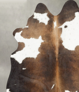 Chocolate and White Medium Brazilian Cowhide Rug 5'7"H x 5'1"W #B30801 by Hudson Hides