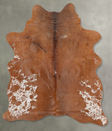 Brown and White Regular Medium Brazilian Cowhide Rug 5'7"H x 4'8"W #B30804 by Hudson Hides