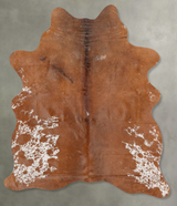 Brown and White Regular Medium Brazilian Cowhide Rug 5'7"H x 4'8"W #B30804 by Hudson Hides