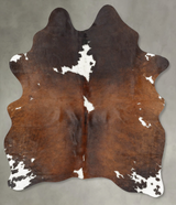 Chocolate and White Medium Brazilian Cowhide Rug 6'0"H x 4'3"W #B30805 by Hudson Hides