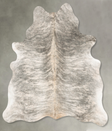 Grey Brindle Large Brazilian Cowhide Rug 6'4"H x 5'9"W #B30810 by Hudson Hides