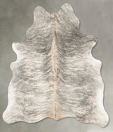 Grey Brindle Large Brazilian Cowhide Rug 6'4"H x 5'9"W #B30810 by Hudson Hides
