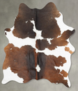 Chocolate and White Medium Brazilian Cowhide Rug 5'1"H x 4'3"W #B30814 by Hudson Hides