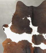 Chocolate and White Medium Brazilian Cowhide Rug 5'1"H x 4'3"W #B30814 by Hudson Hides
