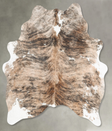 Tricolor Medium Brazilian Cowhide Rug 5'6"H x 5'2"W #B30818 by Hudson Hides