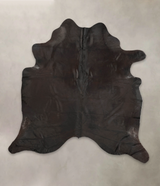 Solid Black XX-Large Brazilian Cowhide Rug 7'4"H x 7'0"W #B3082 by Hudson Hides