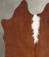 Brown and White Regular Medium Brazilian Cowhide Rug 3'10"H x 3'10"W #B30825 by Hudson Hides
