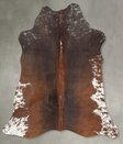 Chocolate and White Medium Brazilian Cowhide Rug 4'3"H x 3'6"W #B30826 by Hudson Hides