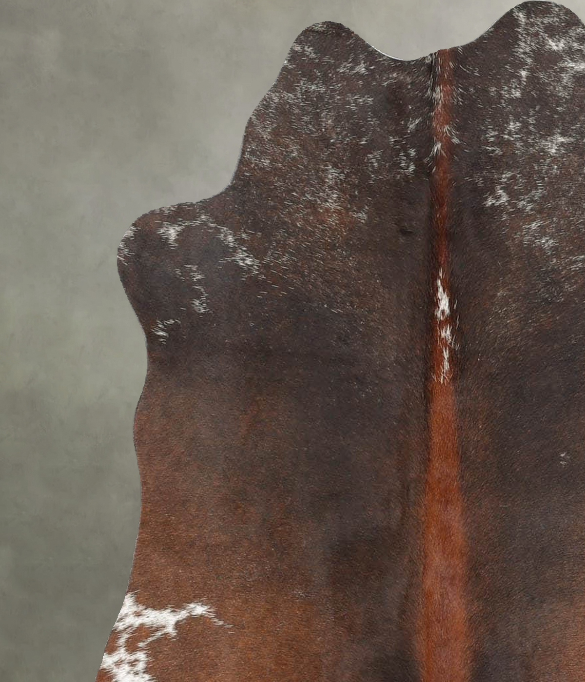 Chocolate and White Medium Brazilian Cowhide Rug 4'3"H x 3'6"W #B30826 by Hudson Hides