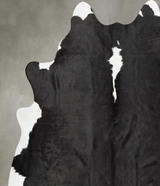 Black and White XX-Large Brazilian Cowhide Rug 7'7"H x 6'8"W #B30829 by Hudson Hides