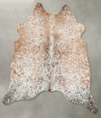 Salt and Pepper Brown Medium Brazilian Cowhide Rug 5'3"H x 5'0"W #B30834 by Hudson Hides