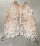 Salt and Pepper Brown Medium Brazilian Cowhide Rug 5'3"H x 5'0"W #B30834 by Hudson Hides