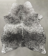 Salt and Pepper Black Medium Brazilian Cowhide Rug 6'4"H x 4'5"W #B30836 by Hudson Hides