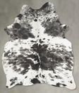 Salt and Pepper Black Medium Brazilian Cowhide Rug 6'2"H x 4'4"W #B30837 by Hudson Hides