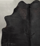 Solid Black X-Large Brazilian Cowhide Rug 7'1"H x 5'10"W #B30840 by Hudson Hides