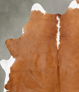 Brown and White Regular XX-Large Brazilian Cowhide Rug 8'1"H x 6'8"W #B30859 by Hudson Hides