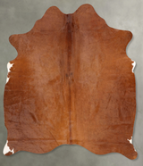 Solid Brown Large Brazilian Cowhide Rug 6'7"H x 5'2"W #B30877 by Hudson Hides