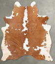 Beige and White Large Brazilian Cowhide Rug 7'0"H x 5'5"W #B30881 by Hudson Hides