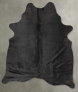 Solid Black Large Brazilian Cowhide Rug 6'9"H x 5'4"W #B30889 by Hudson Hides