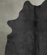 Solid Black Large Brazilian Cowhide Rug 6'9"H x 5'4"W #B30889 by Hudson Hides