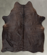 Chocolate Large Brazilian Cowhide Rug 6'5"H x 5'3"W #B30890 by Hudson Hides