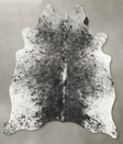 Salt and Pepper Black Medium Brazilian Cowhide Rug 5'9"H x 5'1"W #B30901 by Hudson Hides