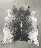 Salt and Pepper Black Medium Brazilian Cowhide Rug 5'9"H x 5'1"W #B30901 by Hudson Hides