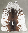 Chocolate and White Medium Brazilian Cowhide Rug 4'9"H x 4'2"W #B30903 by Hudson Hides