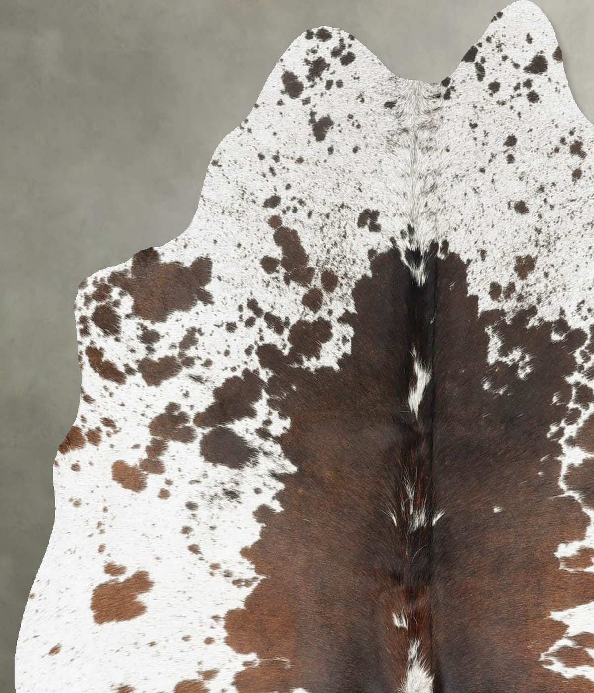 Chocolate and White Medium Brazilian Cowhide Rug 4'9"H x 4'2"W #B30903 by Hudson Hides